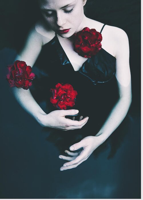 Woman Greeting Card featuring the photograph Roses by Magdalena Russocka