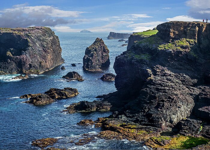 Sea Greeting Card featuring the photograph Rugged Scottish Coast, Shetland by Arterra Picture Library