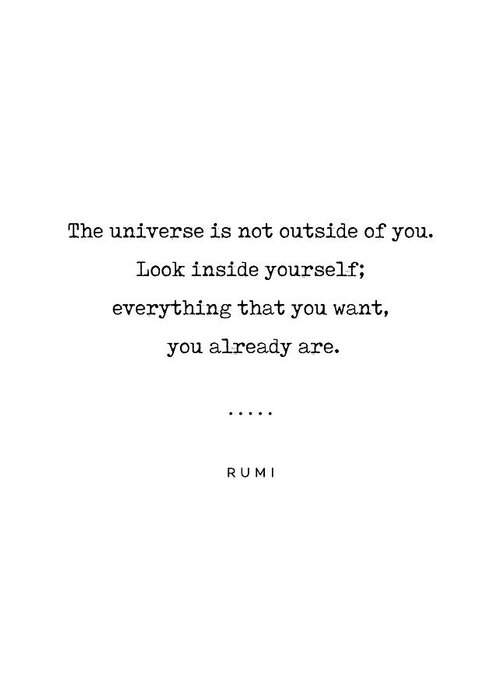 Rumi Quote 22 - Minimal, Sophisticated, Modern, Classy Typewriter Print -  The universe is inside you Greeting Card by Studio Grafiikka