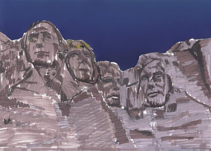 United Greeting Card featuring the digital art Rushmore markers by Andrea Gatti