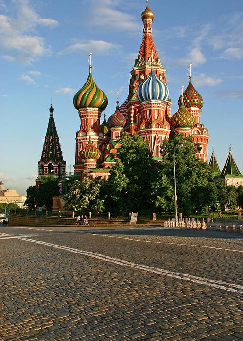 Outdoors Greeting Card featuring the photograph Russia, Moscow, St. Basils Cathedral by Hans Neleman