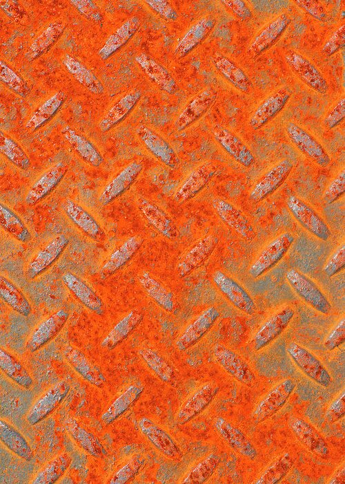 Full Frame Greeting Card featuring the photograph Rusty Metal Deck Pattern by Rob Atkins