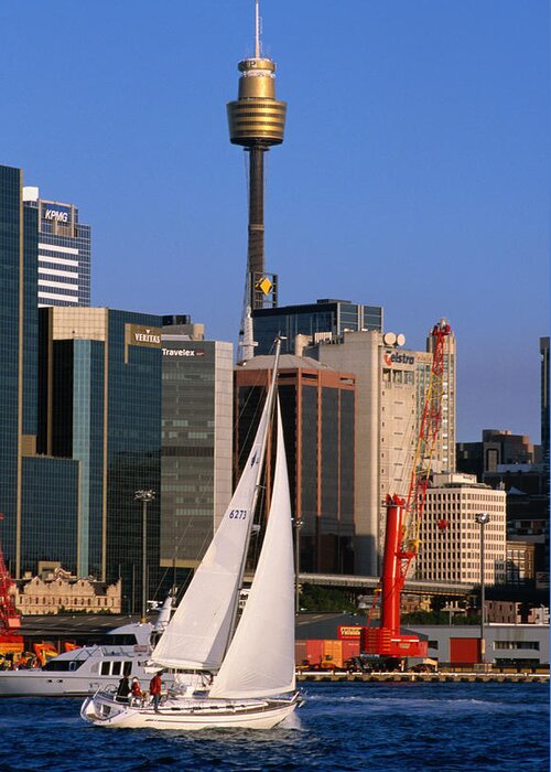 Sailboat Greeting Card featuring the photograph Sailing Around Darling Harbour by Lonely Planet