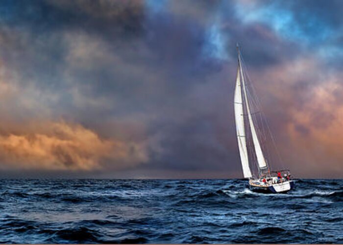 Wine-dark Sea Greeting Card featuring the photograph Sailing The Wine Dark Sea by Endre Balogh