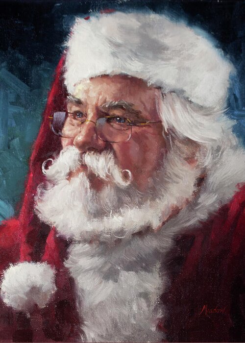 Santa2015 Greeting Card featuring the painting Santa2015 by Meadowpaint