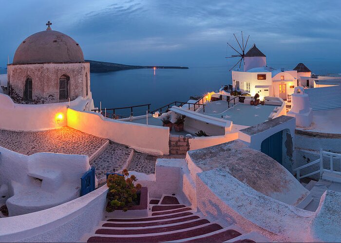 Greece Greeting Card featuring the photograph Santorini by Evgeni Dinev