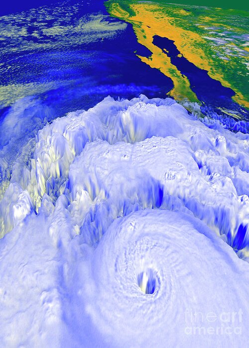 Climate Greeting Card featuring the photograph Satellite Image Of Hurricane Linda by Nasa/goddard Space Flight Center/science Photo Library