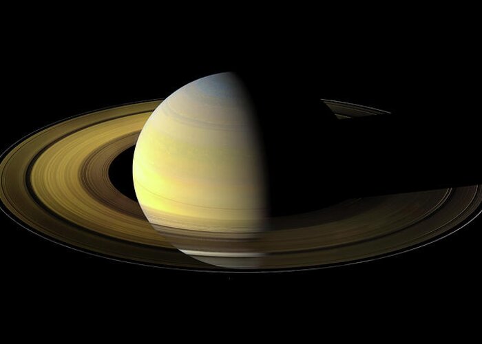 Saturn Greeting Card featuring the photograph Saturn at Equinox by Eric Glaser