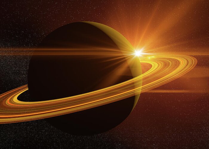 North Star Greeting Card featuring the photograph Saturn by Teekid