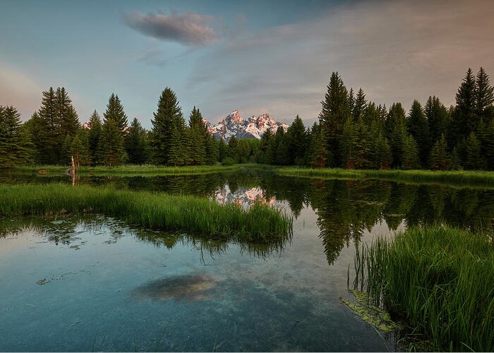 Tetons Greeting Card featuring the photograph Schwabacher Morning by Jon Glaser