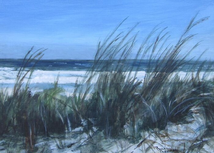 Acrylic Greeting Card featuring the painting Sea Breeze by Paula Pagliughi