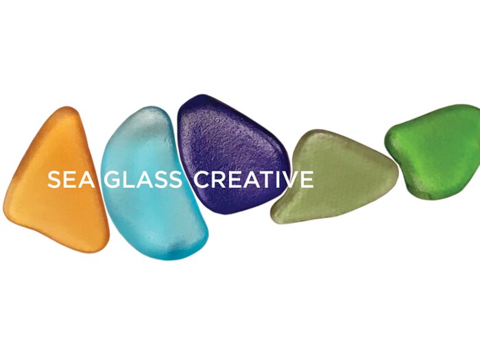 Logo Greeting Card featuring the photograph Sea Glass Creative Logo Merchandise by Debra Grace Addison