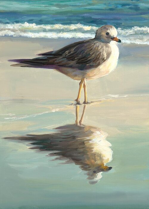 Seagull Greeting Card featuring the painting Sea Gull II by Laurie Snow Hein