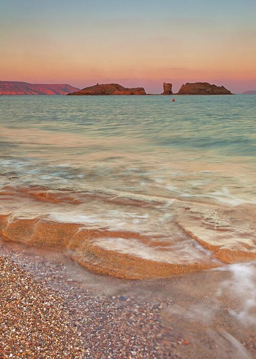 Tranquility Greeting Card featuring the photograph Sea Waves, Sitia,greece by © Mitrakoulis Alexandros