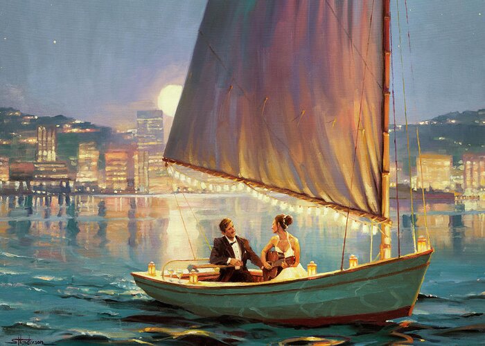 Romance Greeting Card featuring the painting Serenade by Steve Henderson