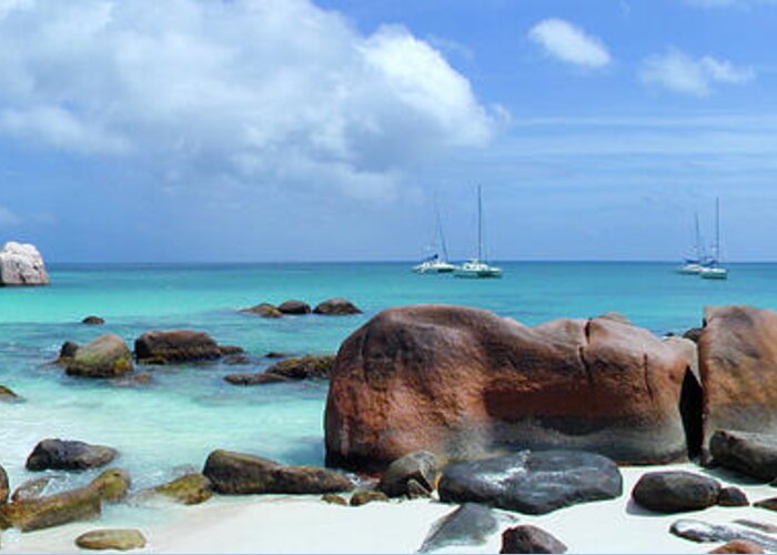 Tranquility Greeting Card featuring the photograph Seychelles, Anse Lazio Beach Praslin by © Marie-ange Ostré