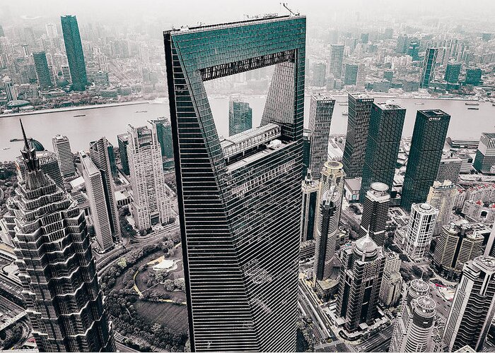Shanghai Greeting Card featuring the photograph Shanghai World Financial Center by Carmine Chiriacò