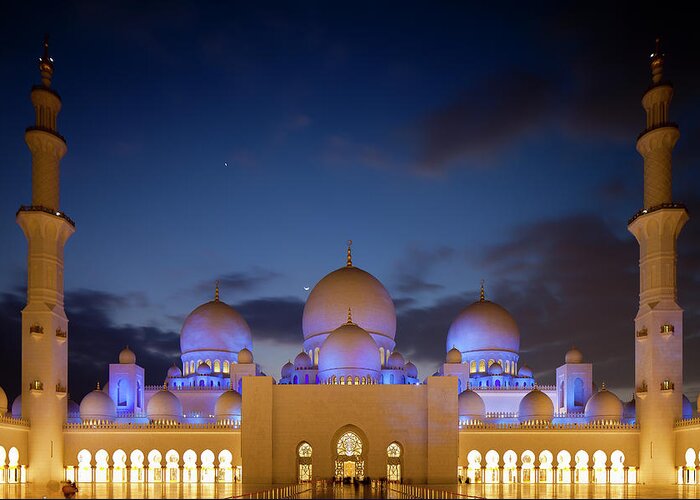 Tranquility Greeting Card featuring the photograph Sheikh Zayed Grand Mosque by Figurative Speech