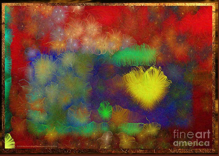 Valentine Greeting Card featuring the mixed media Shining Heart of the Sun by Aberjhani