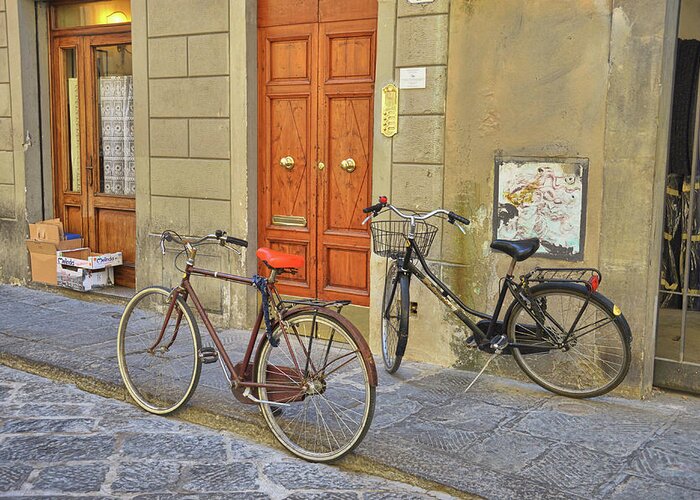 Firenze Greeting Card featuring the photograph Sidewalk Parking by JAMART Photography
