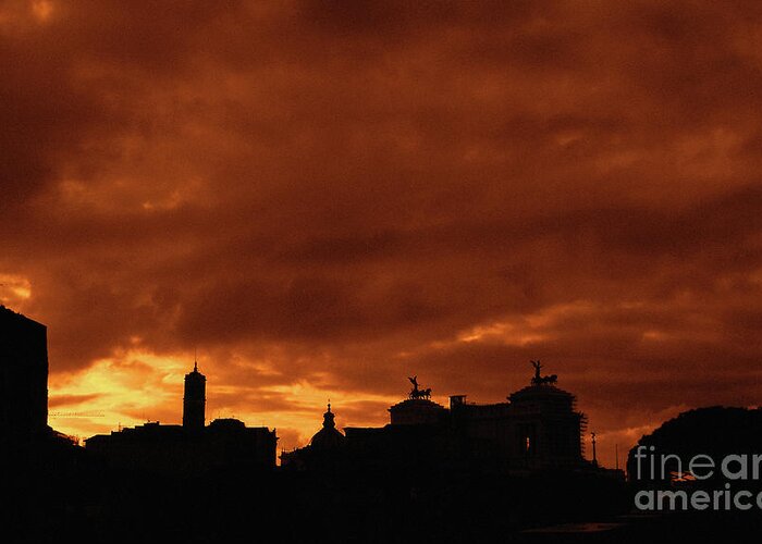 Rome Greeting Card featuring the photograph Silhouette of Rome - Italy by Stefano Senise
