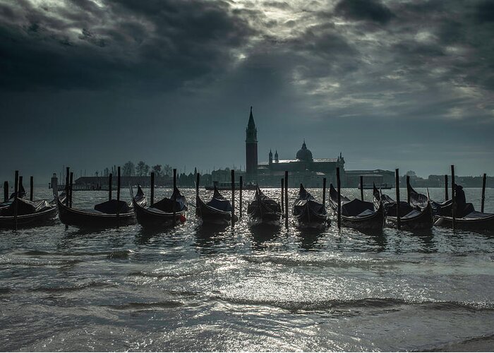 San Giorgio Maggiore Greeting Card featuring the photograph Silver and Blue by Jean Gill