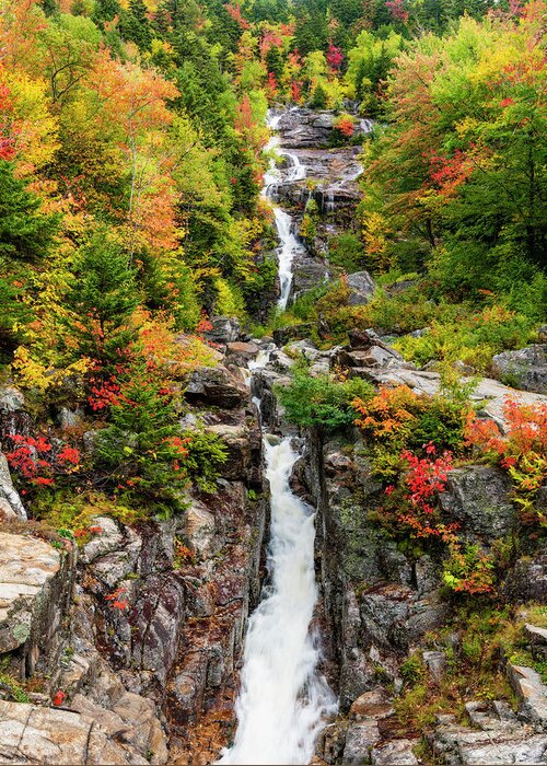 Silver Cascade Greeting Card featuring the photograph Silver Cascade by Michael Blanchette Photography