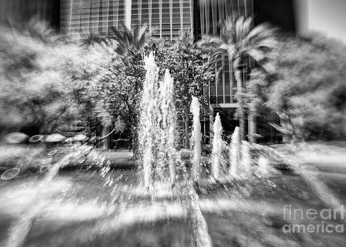 Lensbaby Greeting Card featuring the photograph Silver Fountain by Elisabeth Lucas