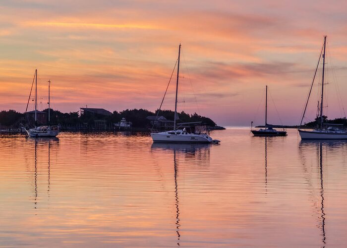 Sail Boats Greeting Card featuring the photograph Silver Lake Sunset 2010-10 11 by Jim Dollar