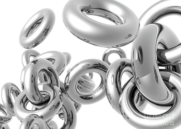 Silver Rings Greeting Card featuring the digital art Silver Rings by Phil Perkins