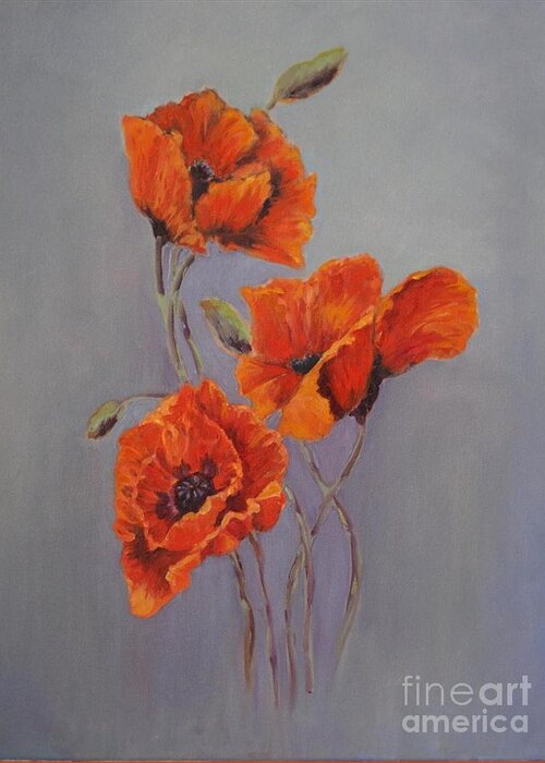 Poppy Painting Greeting Card featuring the painting Simply Poppies by B Rossitto