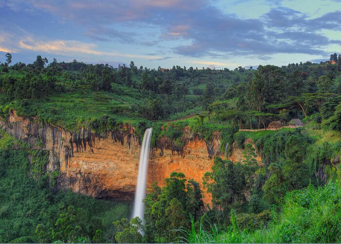 Sipi Greeting Card featuring the photograph Sipi Falls by Peter Kennett