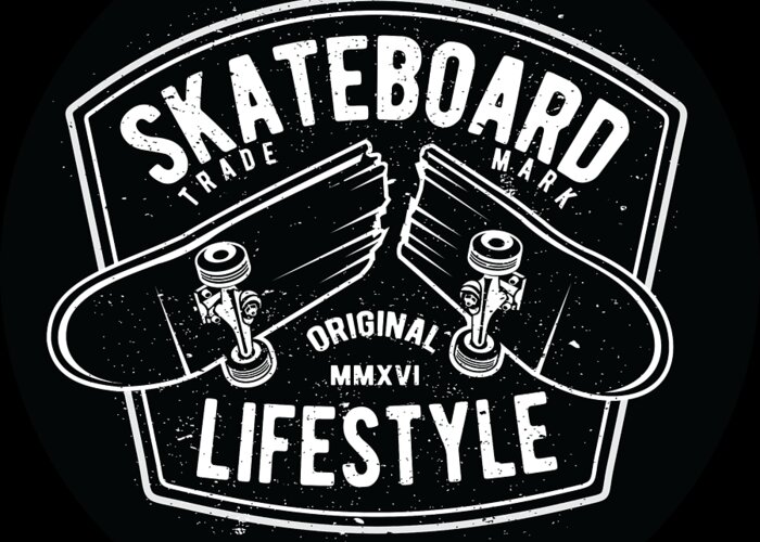 Broken Greeting Card featuring the digital art Skateboard Lifestyle by Long Shot