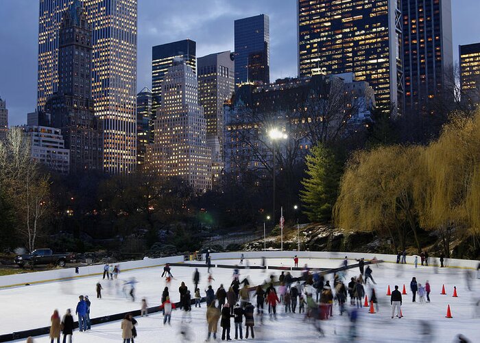 People Greeting Card featuring the photograph Skating Central Park 2 Xl by Lya cattel