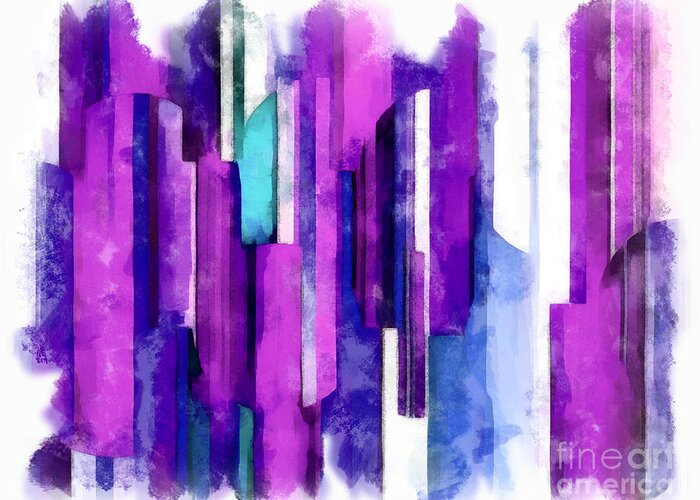 Abstract Greeting Card featuring the digital art Skyscraper by Krissy Katsimbras