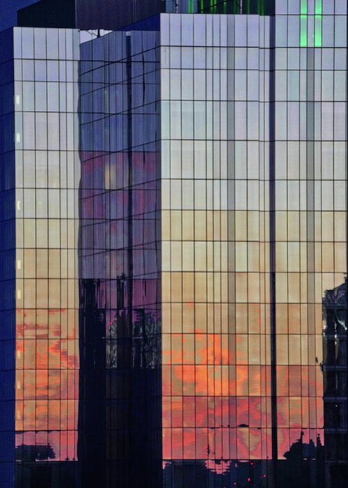 Building Greeting Card featuring the photograph Skyscraper Sunset by Tom Gresham