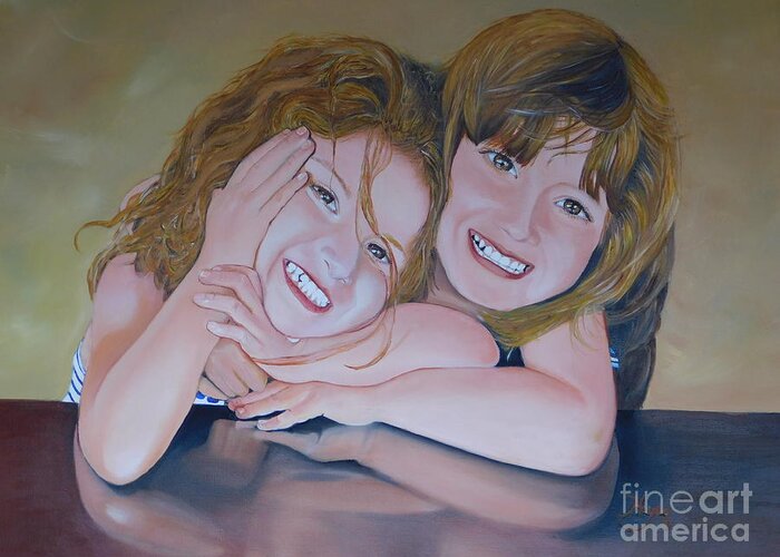 Smiles Greeting Card featuring the painting My Sister, My Best Friend by Barbara Hayes