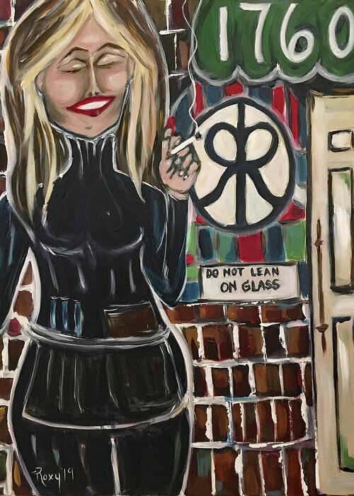 Bartender Greeting Card featuring the painting Smoke Break by Roxy Rich