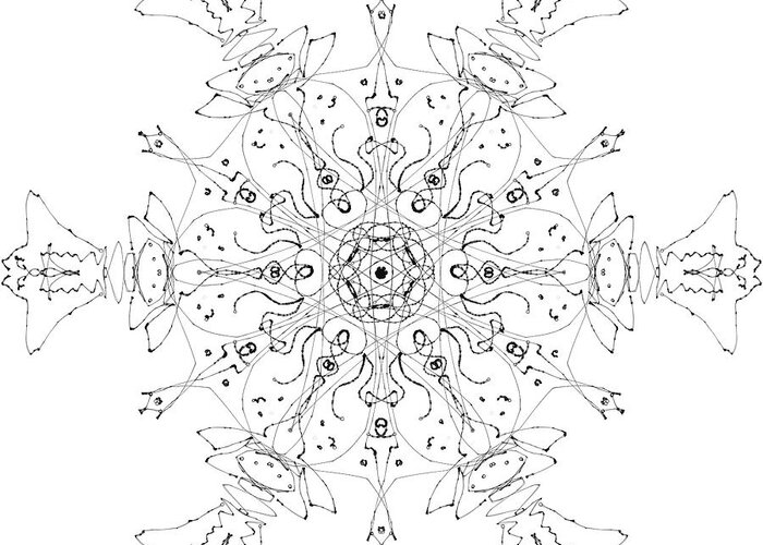 Snowflake 8 Greeting Card featuring the digital art Snowflake 8 by Natalia Rudzina