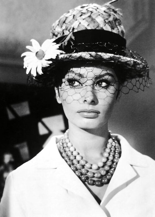 Sophia Loren Greeting Card featuring the photograph SOPHIA LOREN in THE MILLIONAIRESS -1960-. by Album