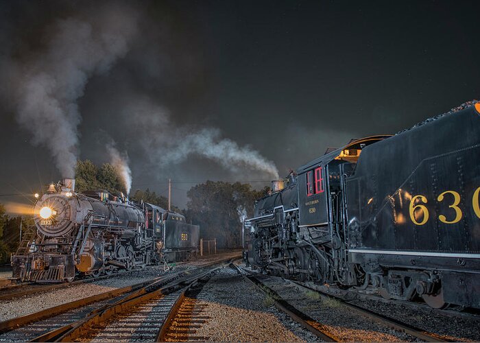 Railroad Greeting Card featuring the photograph Southern 4501, all dressed up as LN 1593 by Jim Pearson