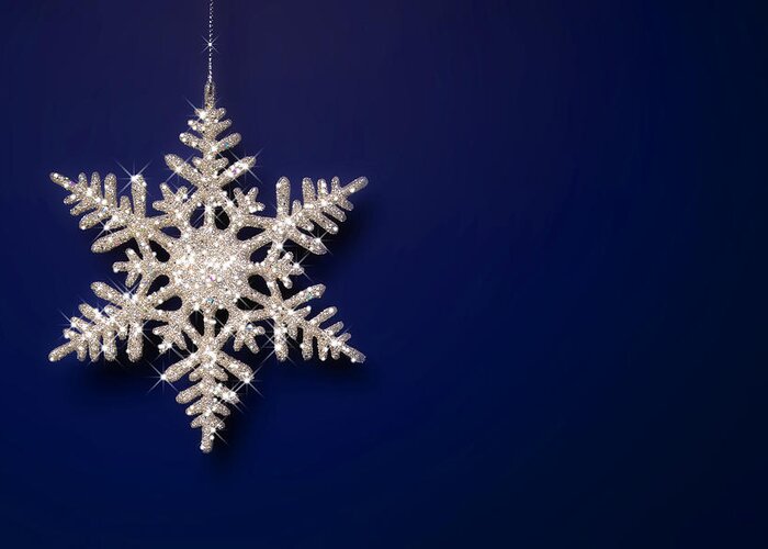 Hanging Greeting Card featuring the photograph Sparkly Snowflake by Jhorrocks
