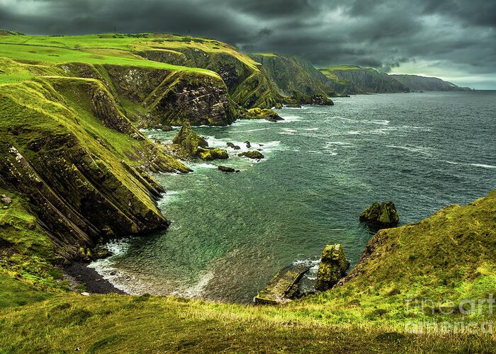 Agriculture Greeting Card featuring the photograph Spectacular Atlantik Coast And Cliffs At St. Abbs Head in Scotland by Andreas Berthold