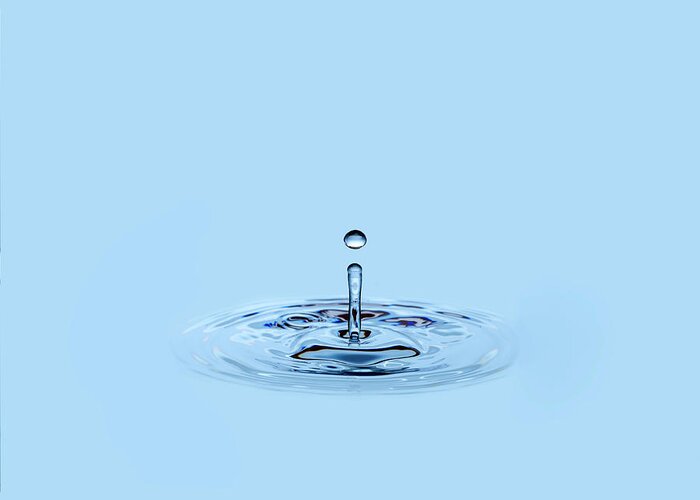 Motion Greeting Card featuring the photograph Splashing Waterdrop Droplet Falling by Ballyscanlon