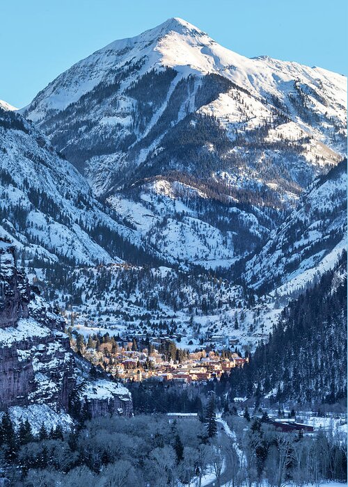 Mt. Abram Greeting Card featuring the photograph Spotlight On Ouray by Denise Bush