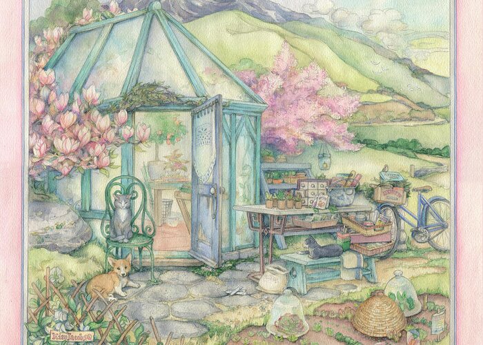Spring Conservatory Greeting Card featuring the painting Spring Conservatory by Kim Jacobs