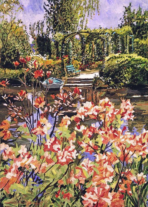 Landscape Greeting Card featuring the painting Spring Day In Giverny by David Lloyd Glover