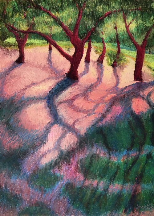 Pastel Greeting Card featuring the painting Spring Sacred Circle by Judy Frisk