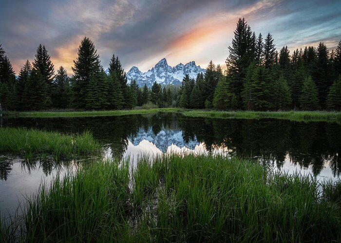 Grand Tetons Greeting Card featuring the photograph Spring Sunset in Grand Teton National Park by James Udall