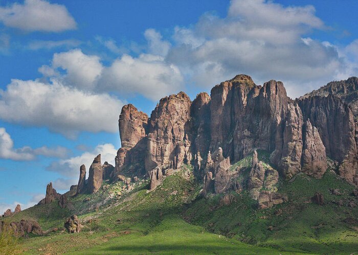 Superstition Greeting Card featuring the photograph Springtime in the Superstition Mountains by Kevin Schwalbe